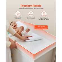 Nursery Changing Table Dresser with 3 Drawers Baby Diaper Station with Storage Organizer (White)