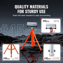 28-52 In Heavy Duty Roller Stand  for Pipes Wooden Boards 1104A