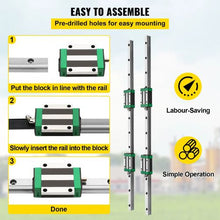 1000 mm Linear Guide Rail (2 PCS)  and Linear Slide Rail ( 1PCS ) Slide Blocks HGR20