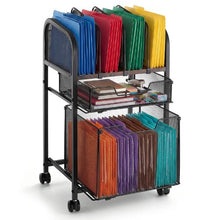 5-Tier Rolling File Cart with Drawers Under-Desk File Organizer 45 lbs Capacity (Black)