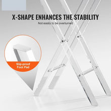 Clear Acrylic Folding Tray Table X-Leg Side Table for Living Room Bedroom & Study