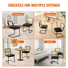 Modern Rattan Dining Chairs Set of 2 for Kitchen & Dining Room