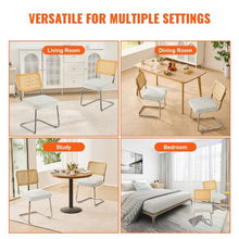 Set of 2 Modern Rattan Dining Chairs for Kitchen Living Room & Bedroom