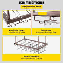 23.6 X  13.8 In  Hanging Wine Glass Rack for Bar Cafe Kitchen XR-JBJ006