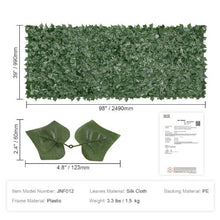 39" x 98" Greenery Ivy Fence with Mesh Backing, Strengthened Joints – Artificial Green Wall Screen No Backcloth JNF012-70