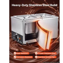 Chocolate Melting Machine 2-Tank 9 Lbs 800W Melter Water Bath Heating 86–185°F