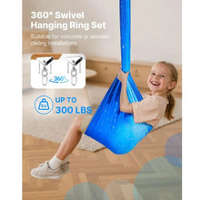 Sensory Swing Hammock Double-Layer Fabric 300 LBS 360° Swivel Indoor/Outdoor