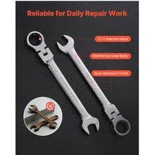 30-Piece Flex-Head Ratcheting Wrench Set SAE & Metric 72-Tooth Cr-V Steel