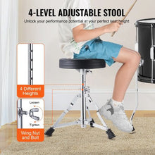 Kids 5-Piece 16″ Beginner Drum Set with Throne, Cymbals & Pedal (Black)