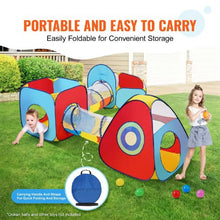 5-in-1 Kids Play Tent Set with Tunnel and Basketball Hoop for Boys Girls