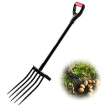 5-Tine Garden Fork – Heavy Duty 41" Steel Pitchfork with Y-Grip Handle for Digging Composting & Aeration