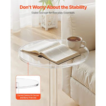 Clear Acrylic Drink Table Round Top Side Table 10 x 10 x 21.3-Inch Easy Assembly