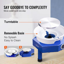 Pottery Wheel 10" Ceramic Forming Machine 60-300 RPM Foot Pedal Detachable Basin LCD Panel