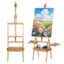 H-Frame Studio Easel 35.43-Inch Canvas Beech Wood Adjustable Height & Angle Storage Box & Trays