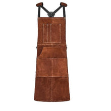 Professional Cowhide Leather Welding Apron – Flame Resistant Heavy Duty Welder Apron with 6 Tool Pockets