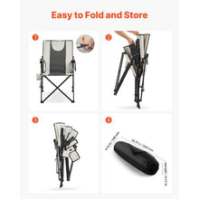 Heated Camping Chair – High Back Folding Chair with 3 Heat Settings & Cup Holder
