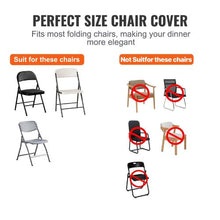 100-Pack Stretch Spandex Folding Chair Covers Universal Fit Washable (Black)