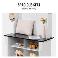 32" Hall Tree Entryway Bench with Coat Rack Shoe Storage 4 Drawers Adjustable Shelves & 5 Hooks for Mudroom Entryway & Hallway