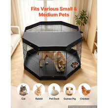 Dog Playpen 36" 8-Panel Foldable Metal Fence with Door Cover & Pad (Black)