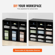 24-Compartment Wooden Literature Organizer Mail Sorter –  ( Black )