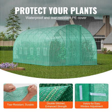 20 x 10 x 7.5' Ft Green Galvanized Frame PE Cover Walk-in Tunnel Greenhouse VV-TG-160-PE