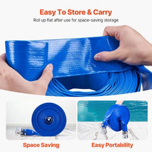 Backwash Hose - 2" x 100 ft, Blue PVC with Clamps & Camlock Aluminum Fittings | For Sewage Treatment Water Transport & Agricultural Use