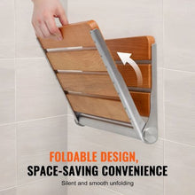 Folding Oak Shower Seat Wall-Mounted 440 LB Capacity