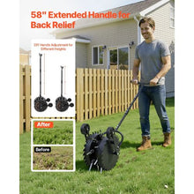 16.6-Inch Rolling Lawn Core Aerator Manual Yard Aerator Anti-Clog Tines Rust-Resistant