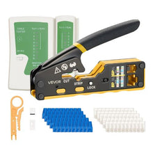 RJ45/RJ11/RJ12 Crimping Tool Kit 4/6/8-Pin 50 Connectors & Boots Cable Tester