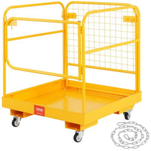 1200 lbs Forklift Safety Cage  with Lockable Swivel Wheels for Aerial Work