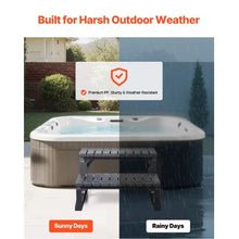 2-Step Hot Tub Steps 23.6" Wide 320 lb Capacity Spa Stairs for Hot Tubs Pools & Campers (Black)