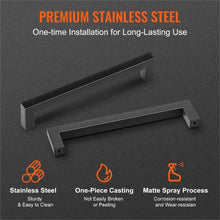 6.3 inch /160mm Cupboard Door Handles for Kitchen Bathroom Bar Hardware Matte Black 6003-160mm( Pack of 30)