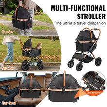 4 Wheels Dog Stroller Rotate Carrier  with Detachable for pet's G10A