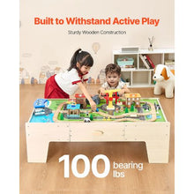 50x25x15.5 Inch Wooden Train Table with Large Storage Drawer – 3-in-1 Toy for Kids 3+