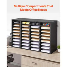 36 Compartment Desk Literature Organizer File & Mail Sorter – (Black)