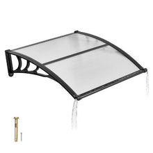 38 x 40 in Door Awning Canopy Polycarbonate Front Door Cover Rain & UV Protection (Clear)