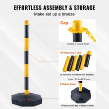 Adjustable Traffic Delineator Post Cones with Fillable Base & 8FT Chain for Parking Lot & Road Safety (4 Pack)