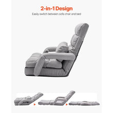 5-Position Adjustable Floor Gaming Chair with Armrests & Back Support (Gray)
