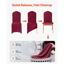 50PCS Burgundy Polyester Spandex Chair Covers Stretch Slipcovers for Wedding Party & Banquet Fits Chairs up to 20.08 x 17.72 x 37.4 Inches