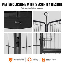 Dog Playpen 8-Panel 24" Foldable Metal Fence with Door Bag & Pad