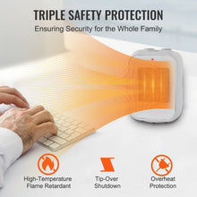 9 Inch 1500W Portable Electric Space Heater with Thermostat, Quiet Ceramic Indoor Heater for Office or Room