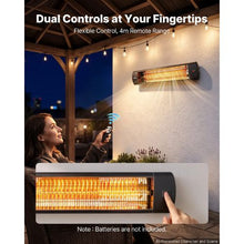 Infrared Heater 1500W Electric Space Heater 3 Heat Settings Remote 24H Timer (Black)