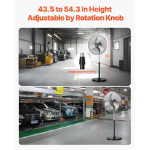 20-Inch Industrial Pedestal Fan - 90° Oscillating 3-Speed Adjustable Standing Fan