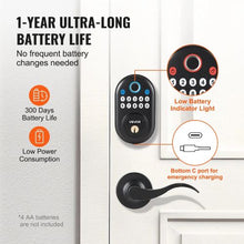 Electronic Fingerprint Door Lock with Keypad, Lever Handle & Backup Key