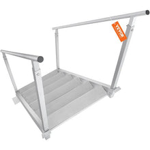 Adjustable 6-Step Dock Ladder 43''-51'' Height 500 lbs Capacity Aluminum Dual Handrails
