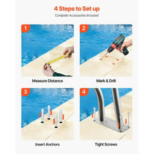 31 x 22 in 304 Stainless Steel Pool Rail 220 lb Capacity Non-Slip Grip