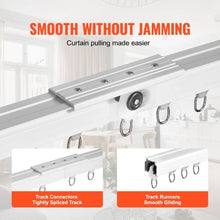 8.9 FT/2.7M Ceiling Curtain Track Sliding Track with Hooks Ceiling/Wall Mount (White)