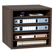 5-Compartment Wooden Literature Organizer with Adjustable Shelves Office & Home Storage EPA Certified (Brown)