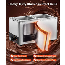Chocolate Melting Machine 2-Tank 9 Lbs 800W 3 Cooking Modes 86–230°F Water Bath Heating