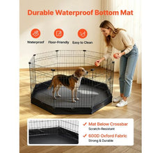Dog Playpen 30" 8-Panel Foldable Metal Fence with Door & Pad (Black)